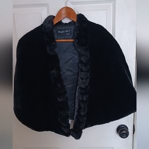 Black faux fur shawl